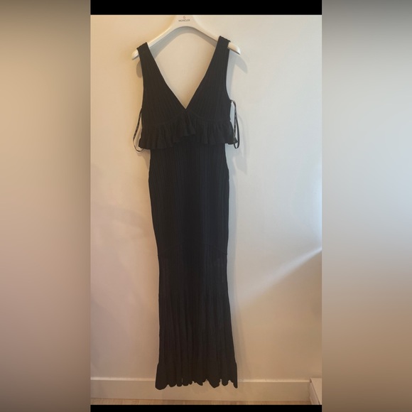 Herve Leger SHEER FLUTED STRIPE GOWN - Picture 2 of 5